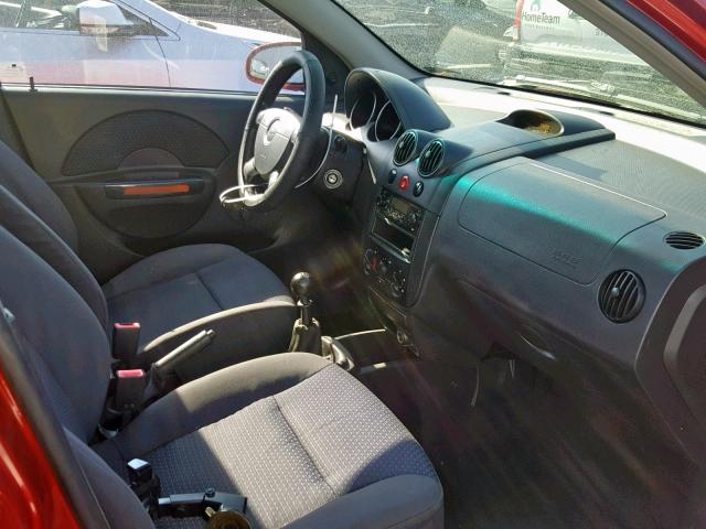 KL1TD66687B736478 - 2007 CHEVROLET AVEO BASE RED photo 5