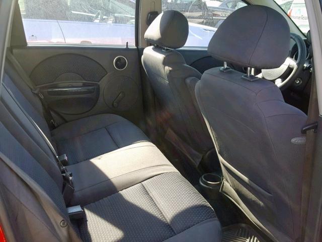 KL1TD66687B736478 - 2007 CHEVROLET AVEO BASE RED photo 6