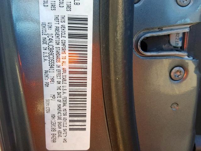 1C4NJCBA9CD559411 - 2012 JEEP COMPASS SP ნაცრისფერი ფოტო 10