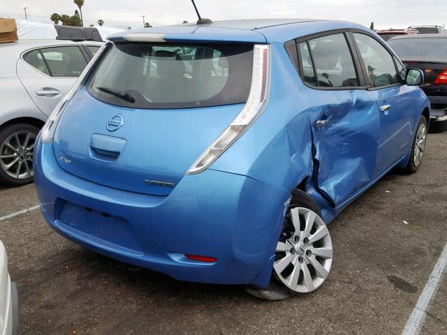 1N4AZ0CP2DC407167 - 2013 NISSAN LEAF S BLUE photo 4