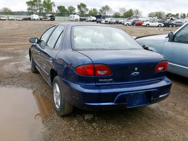 1G1JC524827352559 - 2002 CHEVROLET CAVALIER B BLUE photo 3