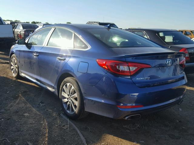 5NPE34AF4HH566796 - 2017 HYUNDAI SONATA SPO BLUE photo 3