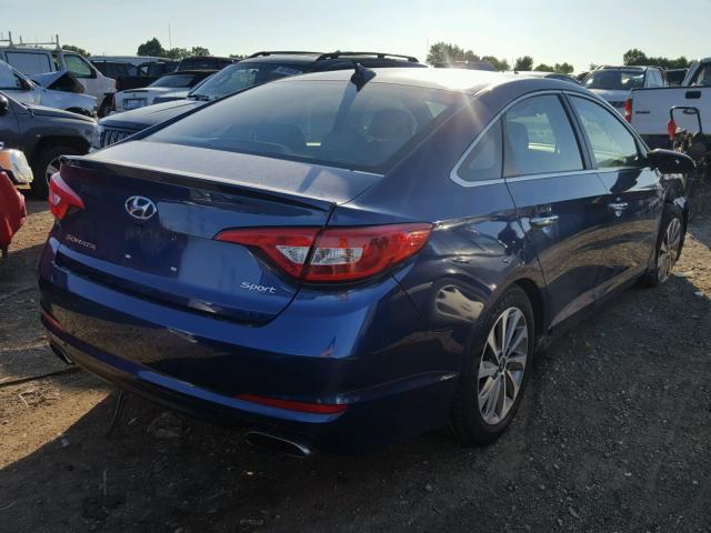 5NPE34AF4HH566796 - 2017 HYUNDAI SONATA SPO BLUE photo 4