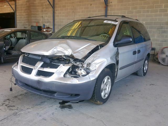 1B4GP253X2B681118 - 2002 DODGE CARAVAN SE SILVER photo 2