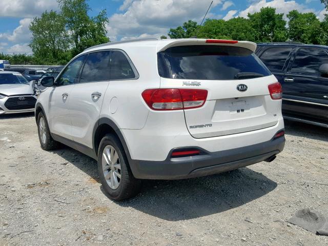 5XYPG4A54GG132128 - 2016 KIA SORENTO LX WHITE photo 3