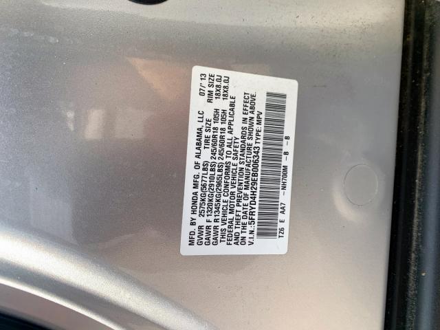 5FRYD4H29EB006343 - 2014 ACURA MDX GRAY photo 10