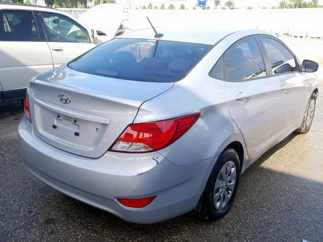 KMHCT4AE5GU084742 - 2016 HYUNDAI ACCENT SE SILVER photo 4