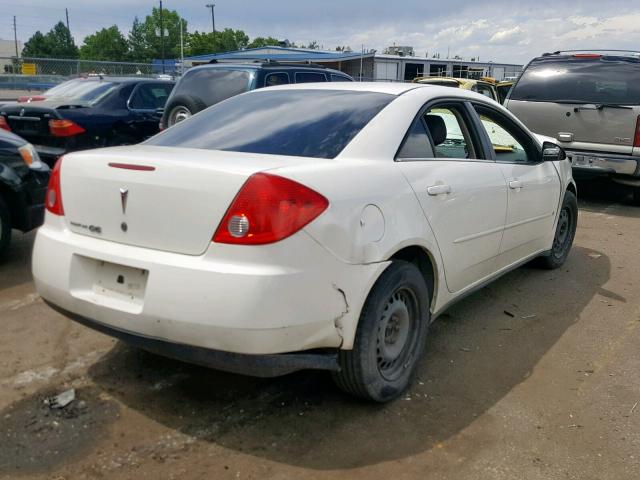 1G2ZF57B384164250 - 2008 PONTIAC G6 VALUE L WHITE photo 4