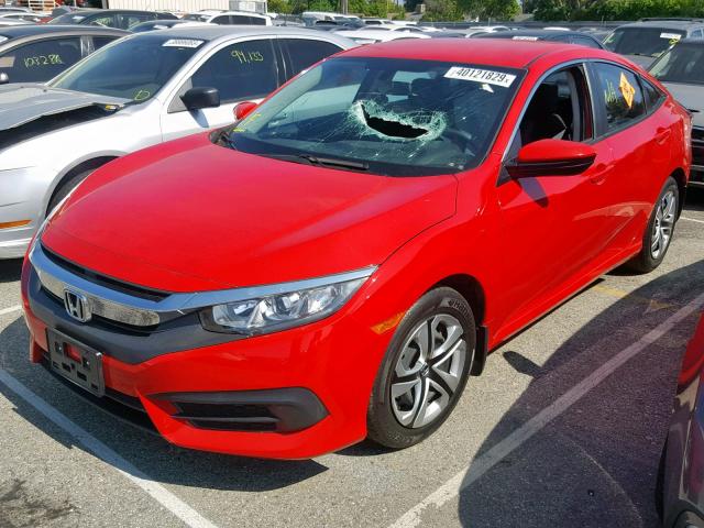 2HGFC2F50GH566344 - 2016 HONDA CIVIC LX RED photo 2