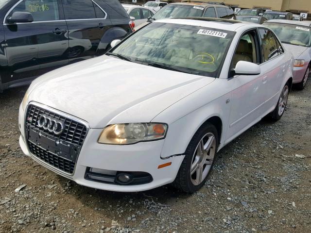 WAUAF78E68A025256 - 2008 AUDI A4 2.0T WHITE photo 2