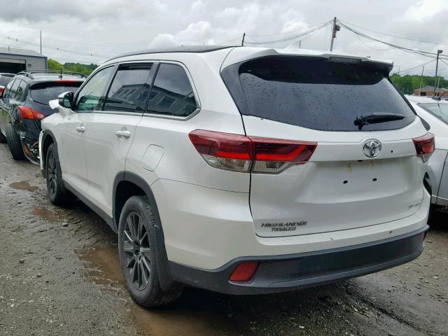 5TDJZRFH5KS951922 - 2019 TOYOTA HIGHLANDER WHITE photo 3