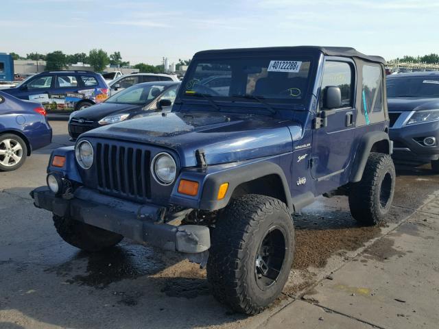 1J4FA49S72P721908 - 2002 JEEP WRANGLER / BLUE photo 2