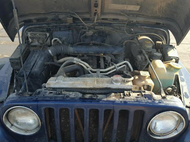 1J4FA49S72P721908 - 2002 JEEP WRANGLER / BLUE photo 7