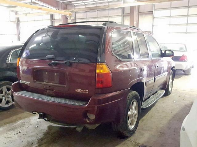 1GKDT13S252131278 - 2005 GMC ENVOY MAROON photo 4