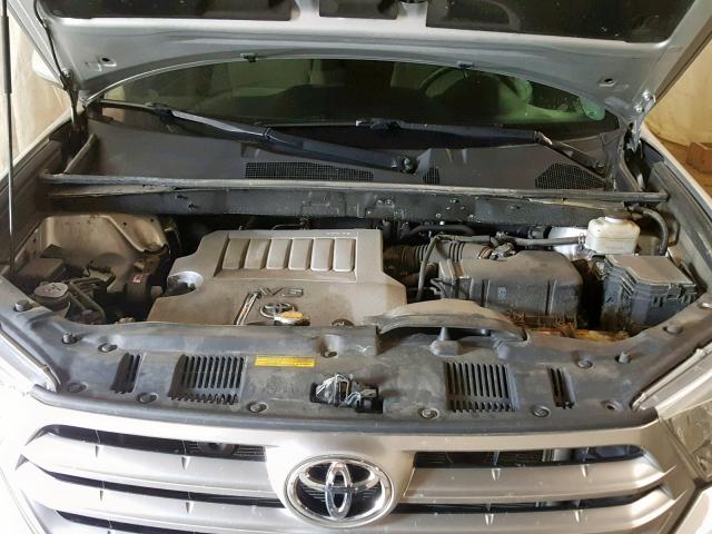 5TDBK3EH3CS128494 - 2012 TOYOTA HIGHLANDER SILVER photo 7