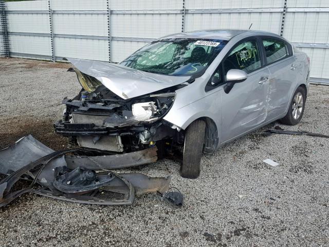 KNADN4A33C6050621 - 2012 KIA RIO EX SILVER photo 2