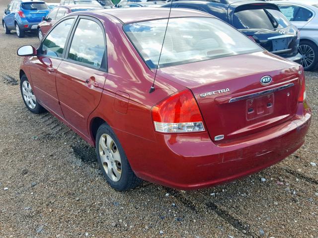 KNAFE222195664990 - 2009 KIA SPECTRA EX RED photo 3