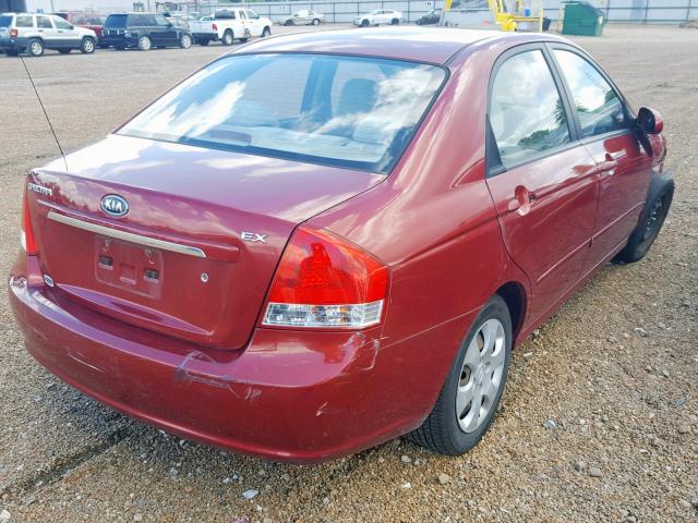 KNAFE222195664990 - 2009 KIA SPECTRA EX RED photo 4