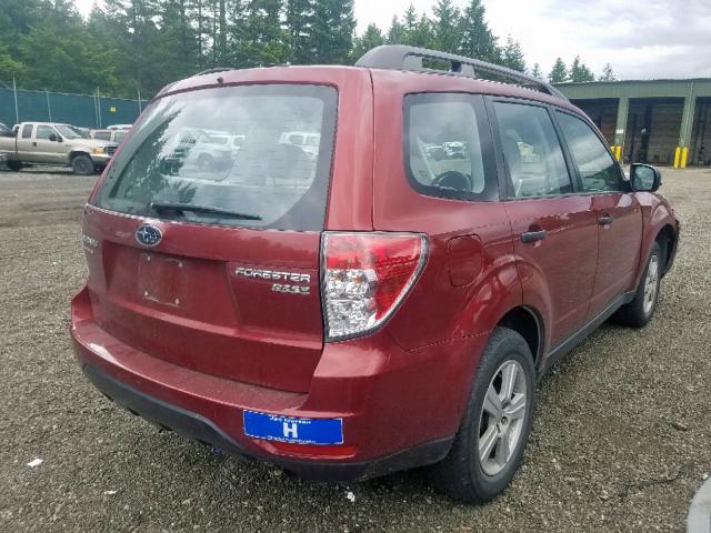 JF2SH6BC7AH767523 - 2010 SUBARU FORESTER X MAROON photo 4