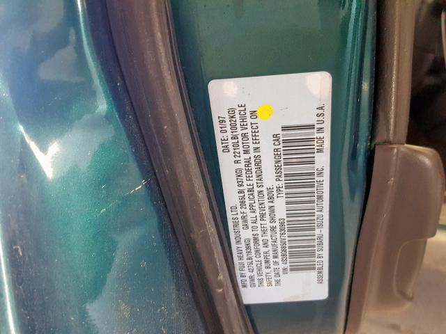 4S3BG6850V7630963 - 1997 SUBARU LEGACY OUT GREEN photo 10