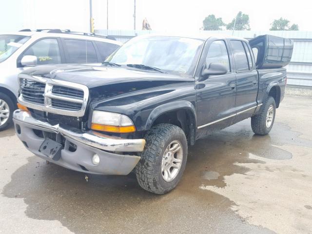 1D7HG48NX4S751645 - 2004 DODGE DAKOTA QUA BLACK photo 2