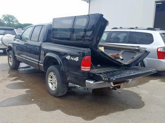 1D7HG48NX4S751645 - 2004 DODGE DAKOTA QUA BLACK photo 3