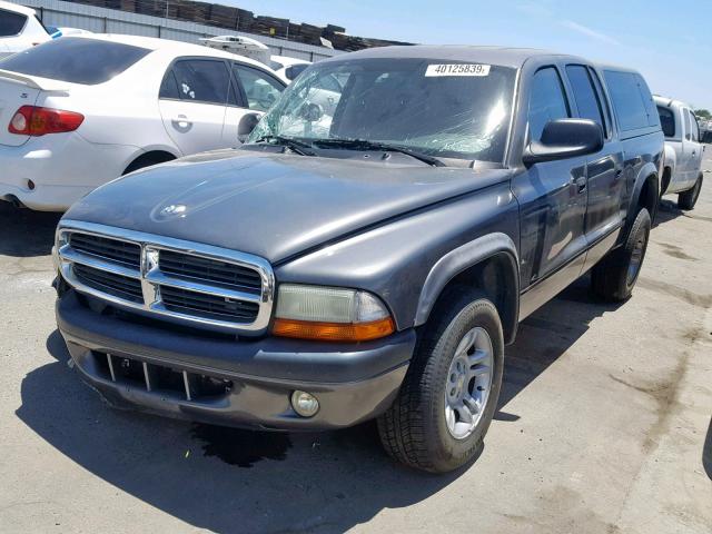 1D7HL38N84S523455 - 2004 DODGE DAKOTA QUA CHARCOAL photo 2