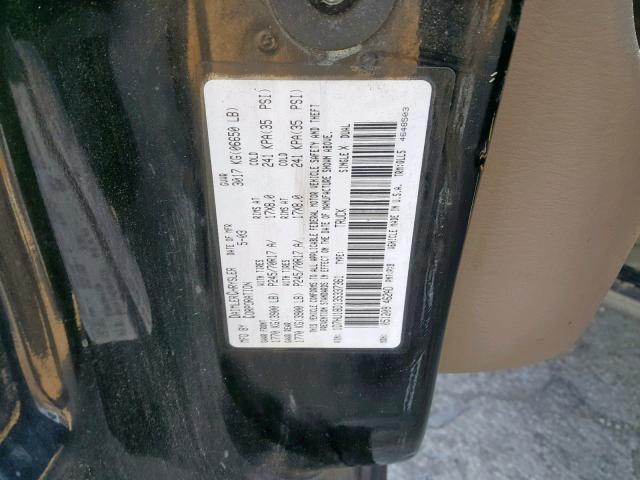 1D7HU18D13S337361 - 2003 DODGE RAM 1500 S BLACK photo 10