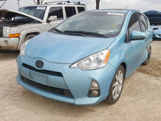 JTDKDTB38C1001319 - 2012 TOYOTA PRIUS C BLUE photo 2