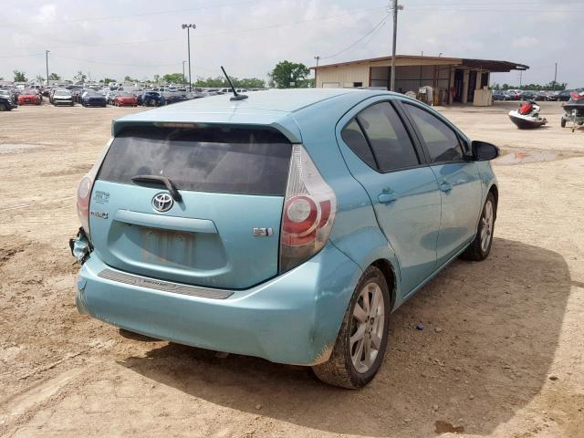 JTDKDTB38C1001319 - 2012 TOYOTA PRIUS C BLUE photo 4