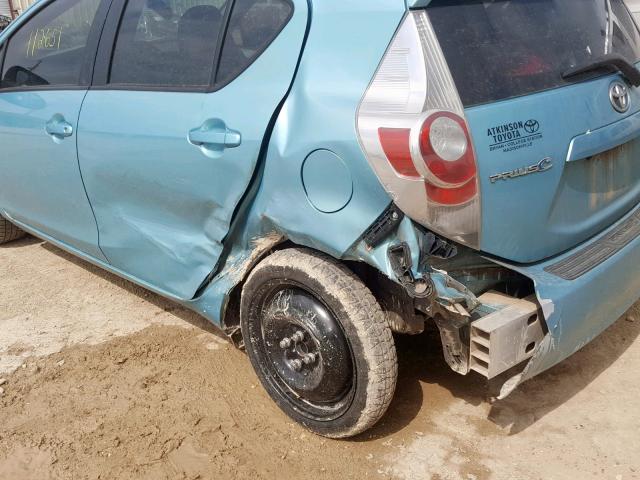 JTDKDTB38C1001319 - 2012 TOYOTA PRIUS C BLUE photo 9