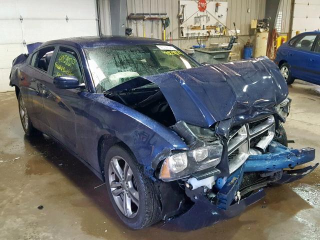 2C3CDXJG8EH135739 - 2014 DODGE CHARGER SX BLUE photo 1