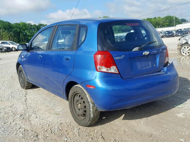 KL1TD66617B715679 - 2007 CHEVROLET AVEO BASE Көк фото 3