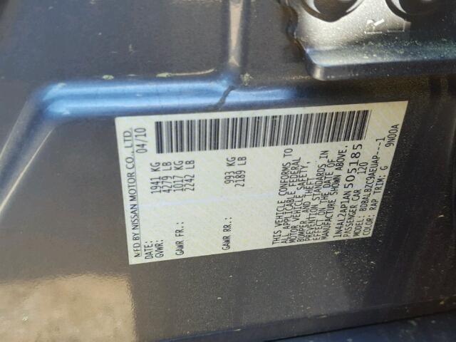 1N4AL2AP1AN505185 - 2010 NISSAN ALTIMA BAS BLUE photo 10