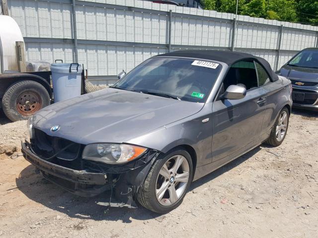 WBAUN1C57BVH83291 - 2011 BMW 128 I GRAY photo 2