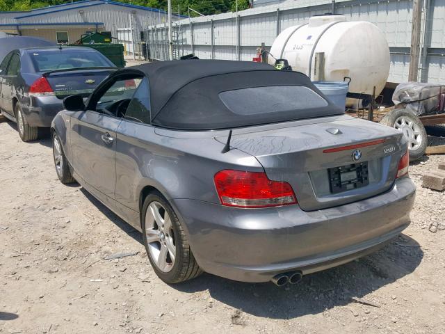 WBAUN1C57BVH83291 - 2011 BMW 128 I GRAY photo 3