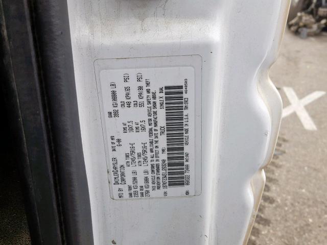 1B7KF23W51J269240 - 2001 DODGE RAM 2500 WHITE photo 10