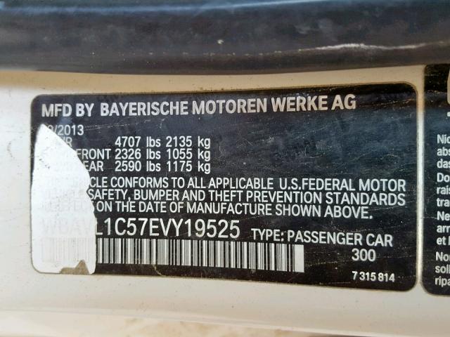 WBAVL1C57EVY19525 - 2014 BMW X1 XDRIVE2 WHITE photo 10