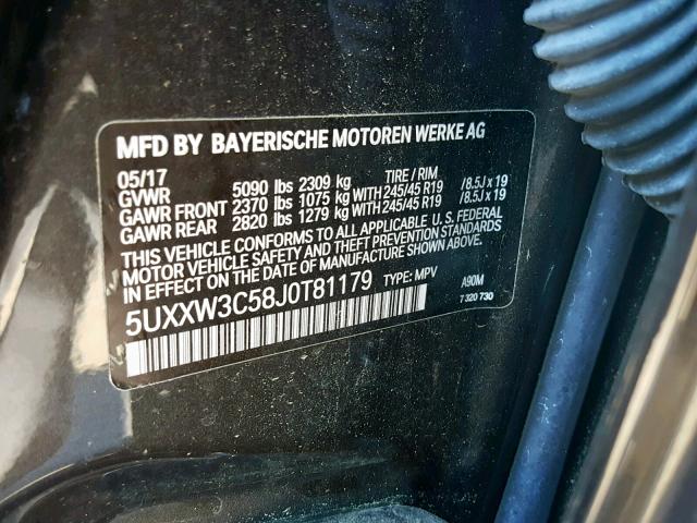 5UXXW3C58J0T81179 - 2018 BMW X4 XDRIVE2 GRAY photo 10