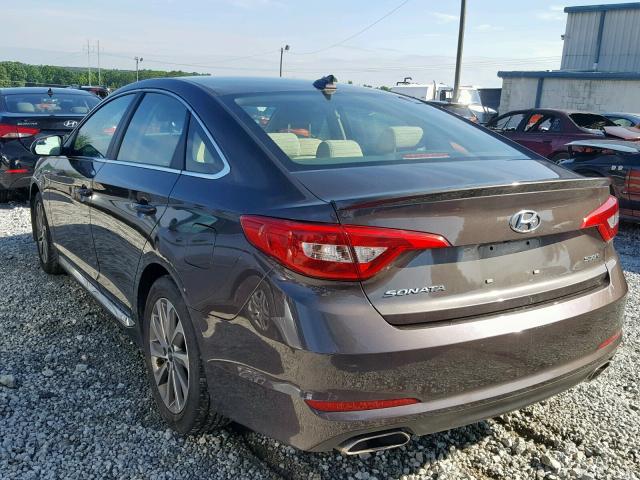 5NPE34AF4FH088408 - 2015 HYUNDAI SONATA SPO GRAY photo 3