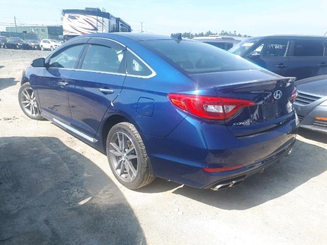 5NPE34AB0FH067035 - 2015 HYUNDAI SONATA SPO BLUE photo 3