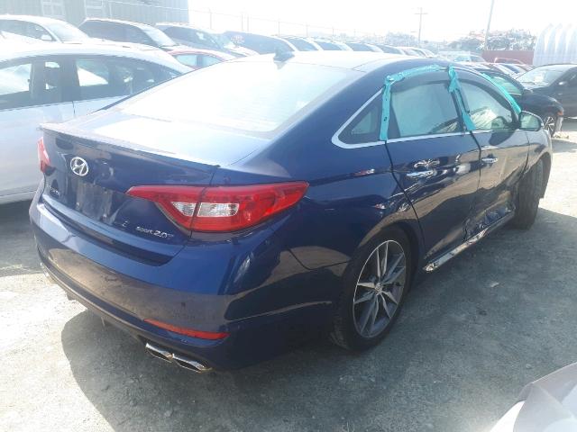 5NPE34AB0FH067035 - 2015 HYUNDAI SONATA SPO BLUE photo 4