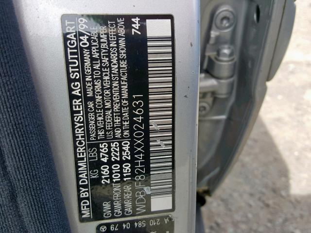 WDBJF82H4XX024631 - 1999 MERCEDES-BENZ E 320 4MAT SILVER photo 10