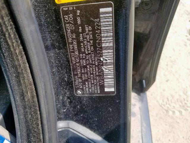 WBANN73527CN04224 - 2007 BMW 530 XIT BLACK photo 10