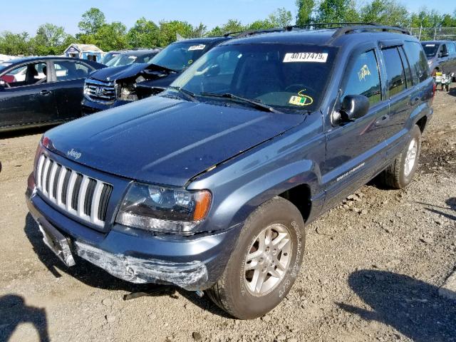 1J8GW48N84C145501 - 2004 JEEP GRAND CHER BLUE photo 2