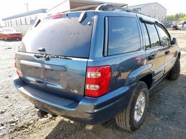 1J8GW48N84C145501 - 2004 JEEP GRAND CHER BLUE photo 4