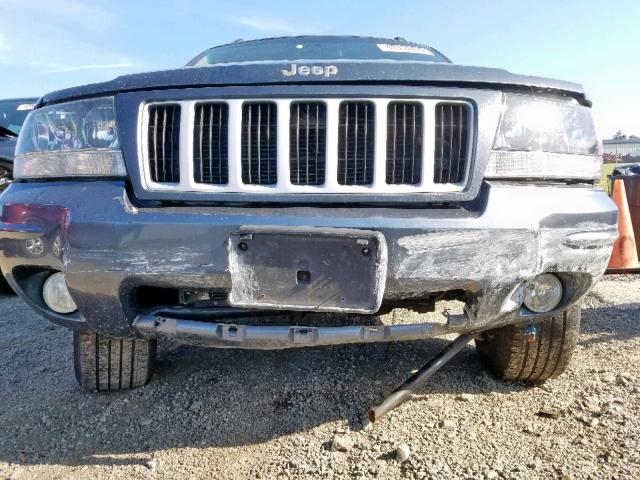 1J8GW48N84C145501 - 2004 JEEP GRAND CHER BLUE photo 9