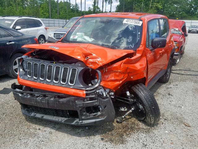 ZACCJBAB2JPJ56894 - 2018 JEEP RENEGADE S ნარინჯისფერი ფოტო 2