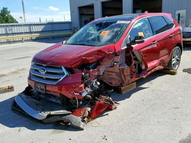 2FMPK4K94FBB55259 - 2015 FORD EDGE TITAN RED photo 2