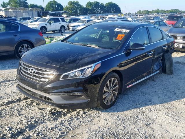 5NPE34AF0HH456988 - 2017 HYUNDAI SONATA SPO BLACK photo 2